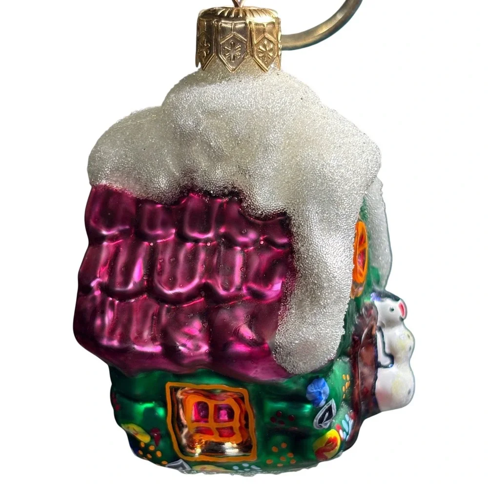 Christopher Radko Wee Berry House With Snowman Ornament‎